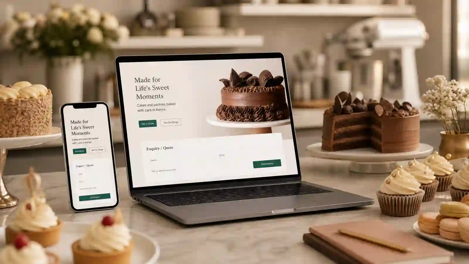Professional bakery website design for cake businesses in Kenya