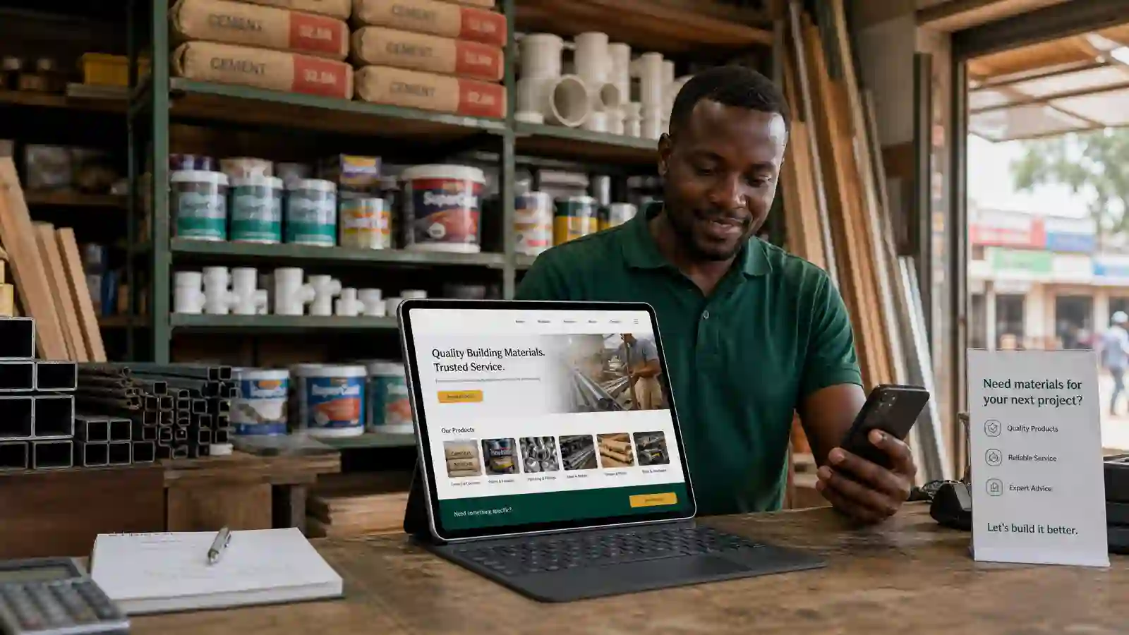 Professional website design for hardware and building suppliers in Kenya