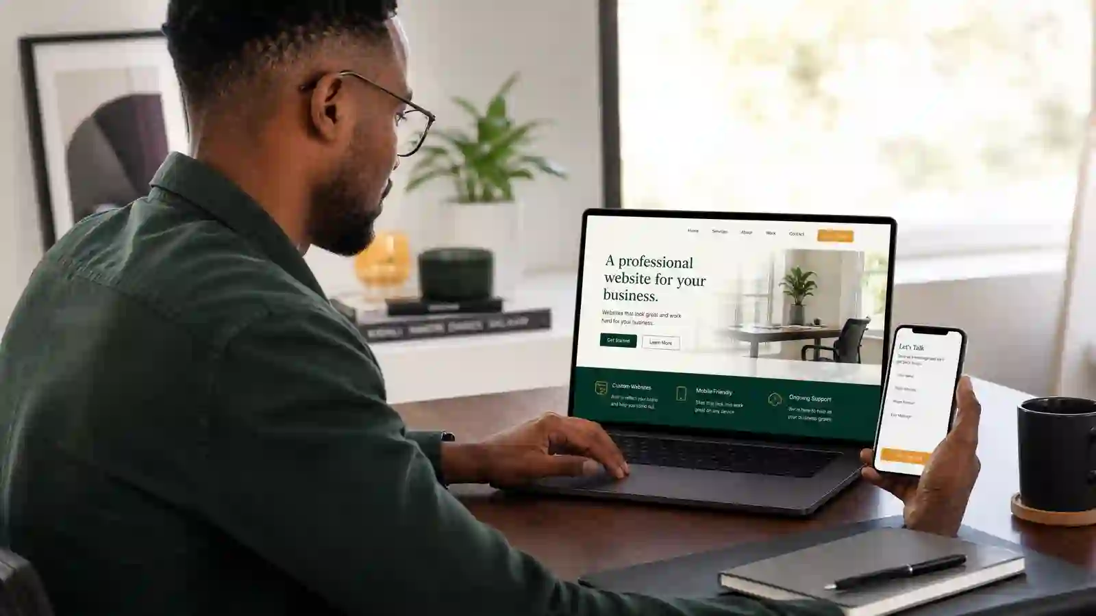 Kenyan small business owner using a professional business website