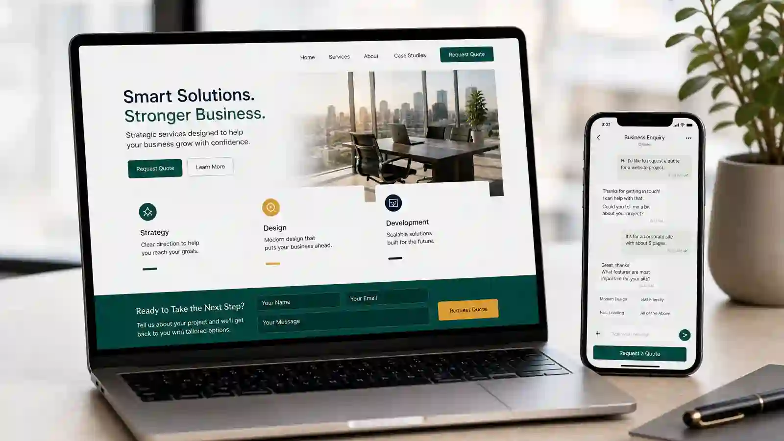Customer using a business website to start a WhatsApp enquiry