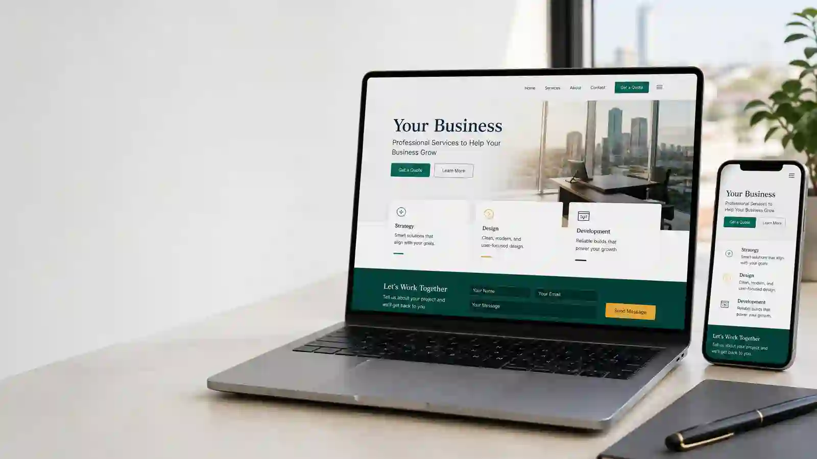 Professional business website examples and responsive website design concepts for businesses in Kenya
